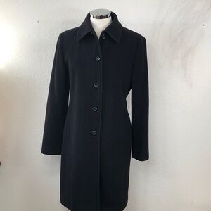 Vintage Worthington Classic Black Wool Long line Women's Coat Small